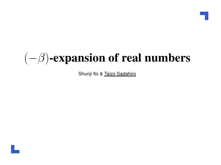 expansion of real numbers