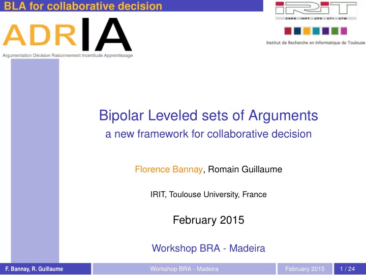 bipolar leveled sets of arguments