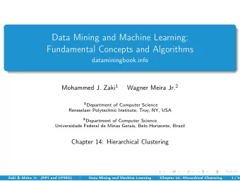 Data Mining and Machine Learning:  Fundamental Concepts and Algorithms  dataminingbook.info