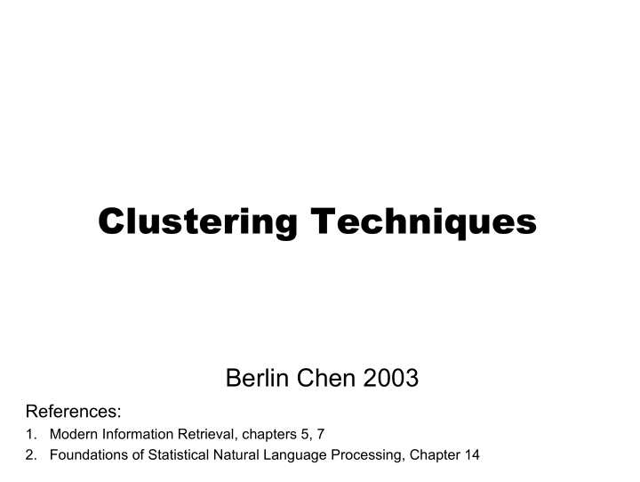 clustering techniques clustering techniques