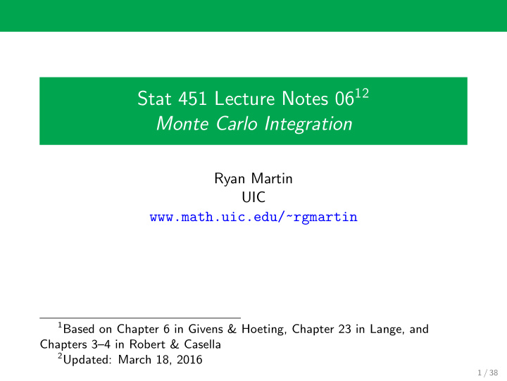 monte carlo integration