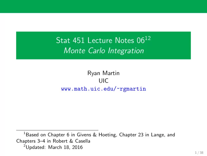 monte carlo integration
