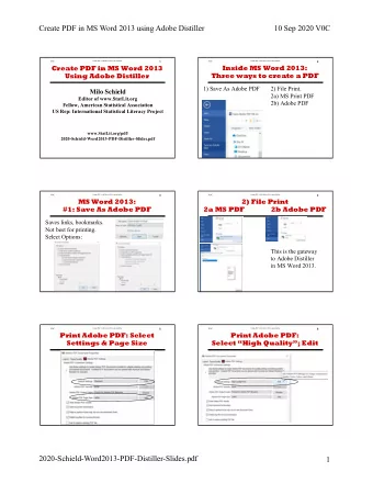 Create PDF in MS Word 2013 using Adobe Distiller  10 Sep 2020 V0C  V0C  Create PDF In MS Word 2013