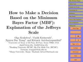 How to Make a Decision  Definitions  Based on the Minimum  Main Result  Proof of the Proposition