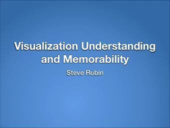 Visualization Understanding  and Memorability  Steve Rubin What really matters when  you look at a