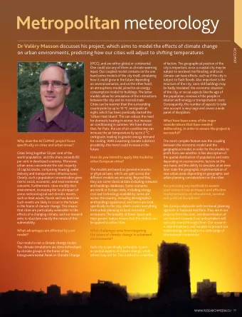 Metropolitan meteorology Dr Valry Masson discusses his project, which aims to model the effects