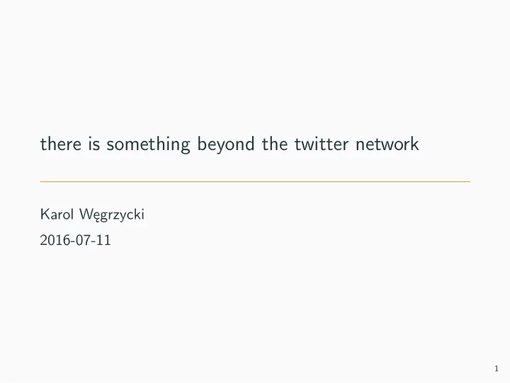 there is something beyond the twitter network