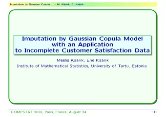 Imputation by Gaussian Copula Model  with an Application  to Incomplete Customer Satisfaction Data