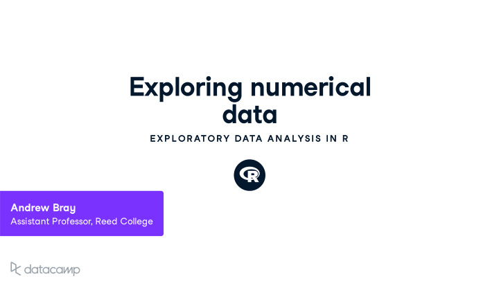 e x ploring n u merical data