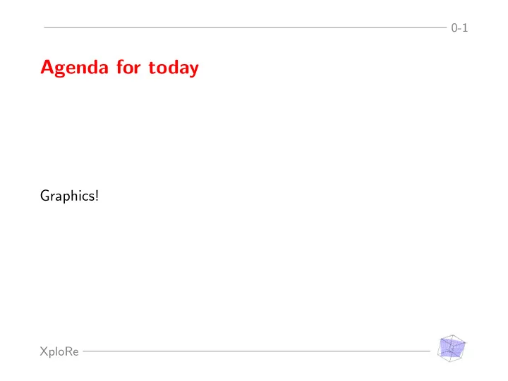 agenda for today