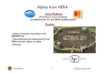 Alphas from HERA  Voica Radescu  (Physikalisches Institut Heidelberg)  on behalf of the H1 and ZEUS