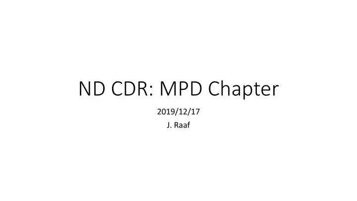 nd cdr mpd chapter