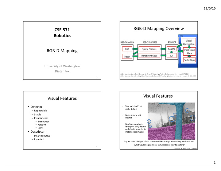 rgb d mapping overview cse 571 robotics