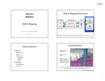 RGB-D Mapping Overview  CSE 571  Robotics  Map  RGB-D Mapping  ``  University of Washington  Dieter