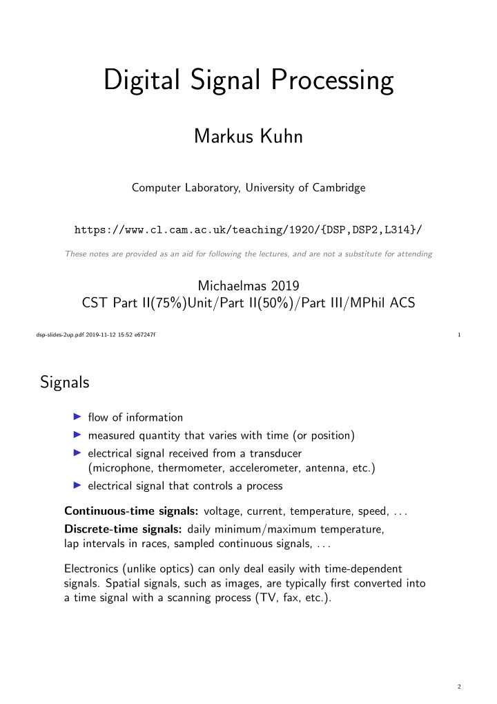 digital signal processing