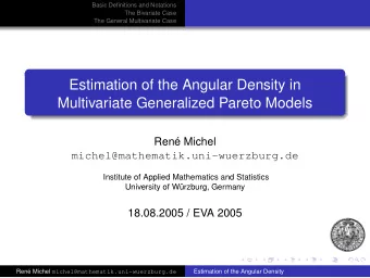 Estimation of the Angular Density in  Multivariate Generalized Pareto Models  Ren Michel