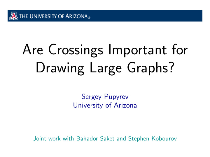 are crossings important for drawing large graphs