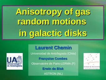 Anisotropy of gas  Anisotropy of gas  random motions  random motions  in galactic disks  in