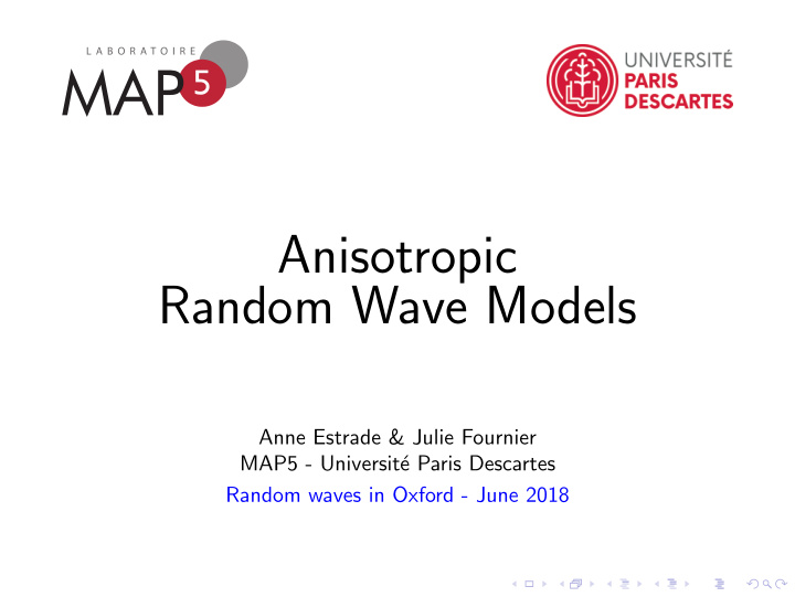 anisotropic random wave models