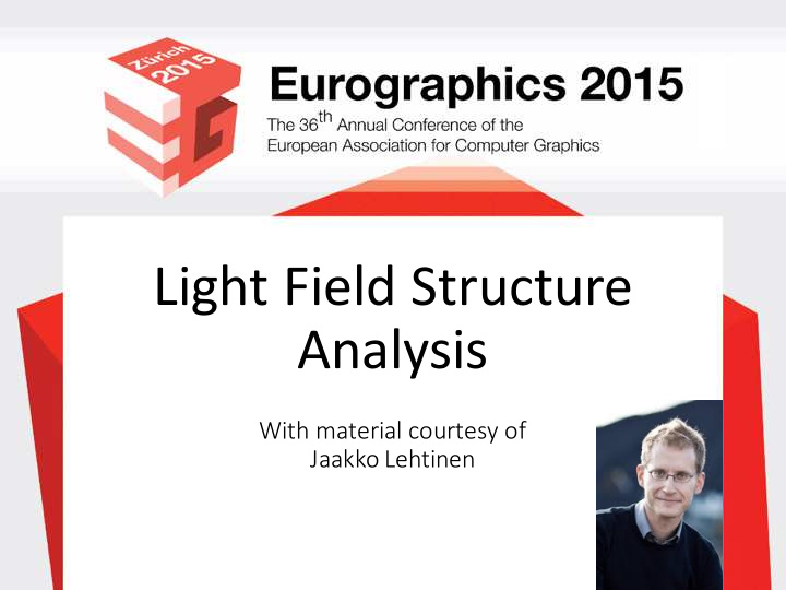 light field structure analysis