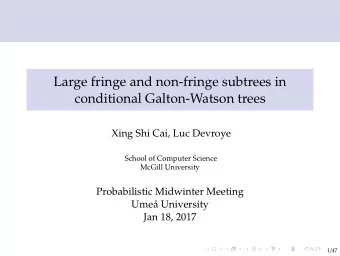 Large fringe and non-fringe subtrees in  conditional Galton-Watson trees  Xing Shi Cai, Luc Devroye