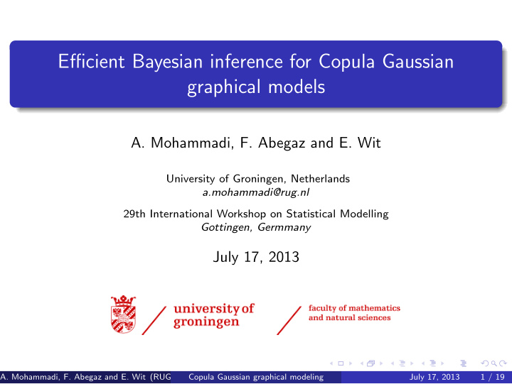 efficient bayesian inference for copula gaussian