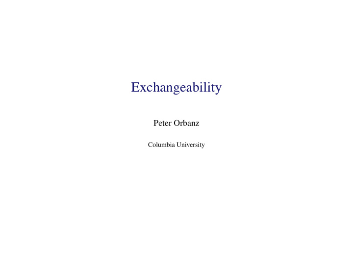 exchangeability