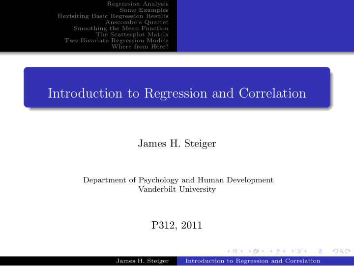 introduction to regression and correlation