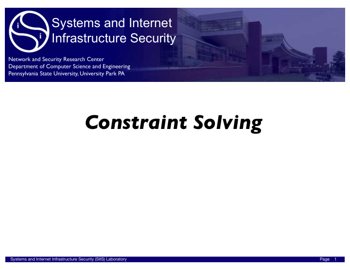 constraint solving