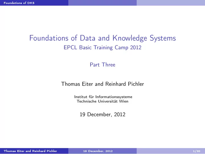 foundations of data and knowledge systems