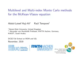 Multilevel and Multi-index Monte Carlo methods  for the McKean-Vlasov equation Abdul-Lateef