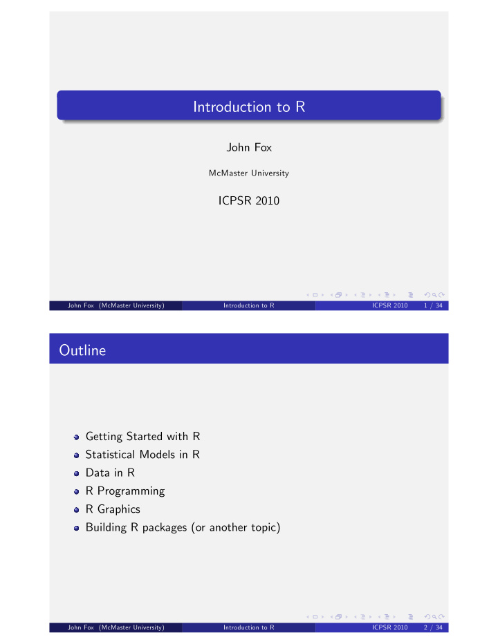 introduction to r