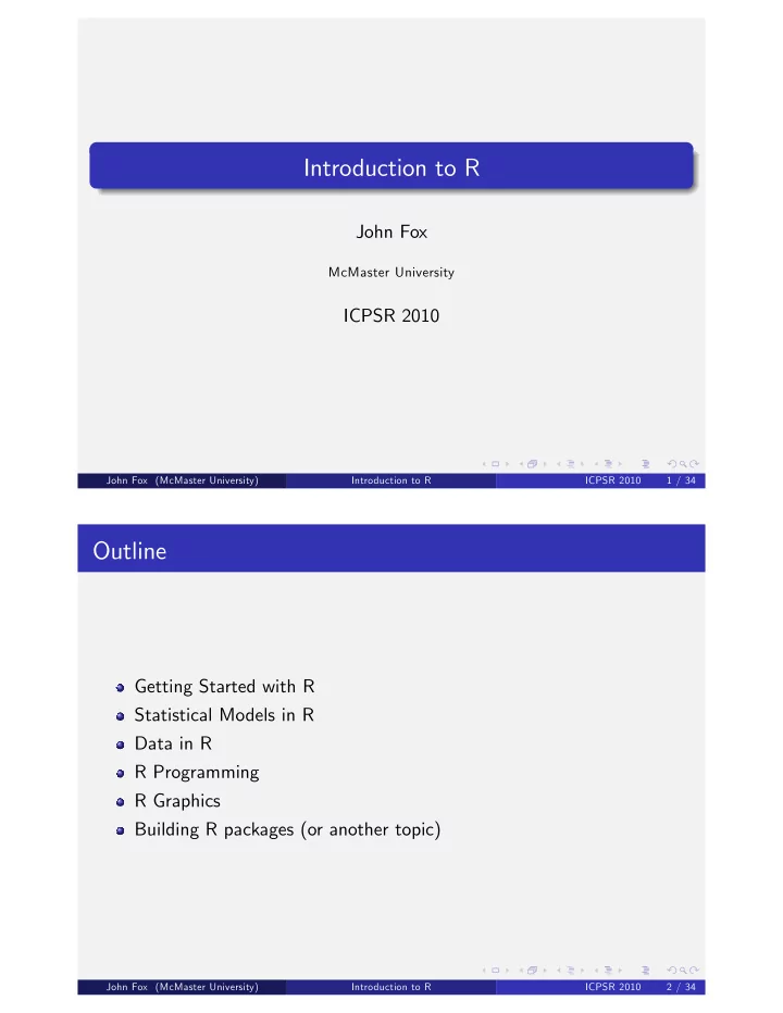 introduction to r
