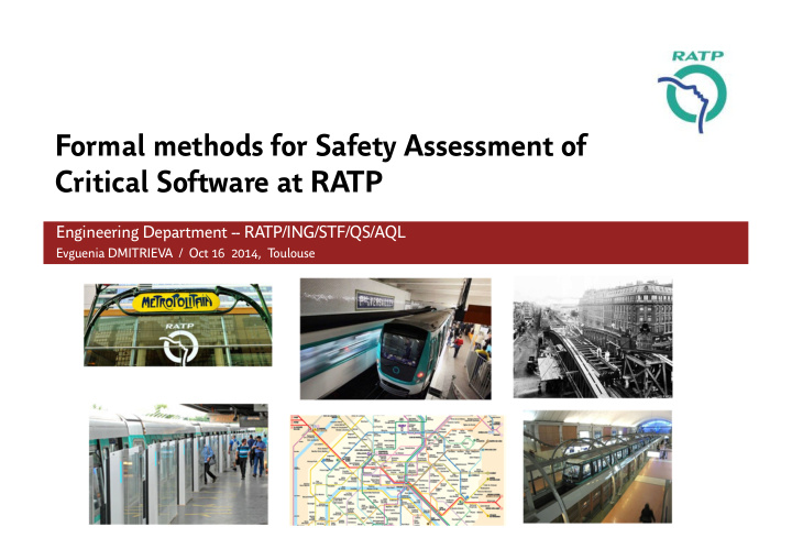 formal methods for safety assessment of critical software