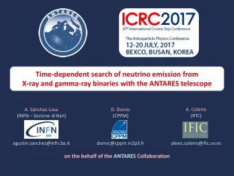 X-ray and gamma-ray binaries with the ANTARES telescope  A. Snchez-Losa  D. Dornic  A. Colerio