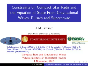 Constraints on Compact Star Radii and  the Equation of State From Gravitational  Waves, Pulsars and