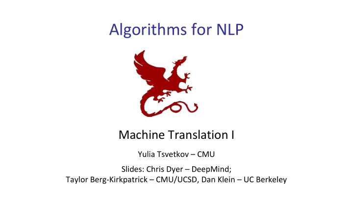 algorithms for nlp