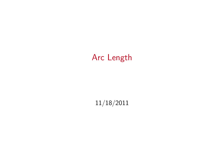 arc length