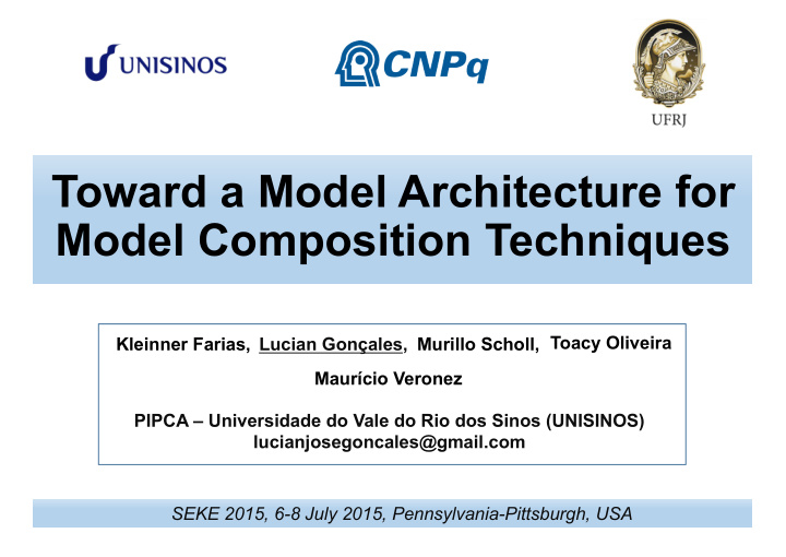 toward a model architecture for model composition