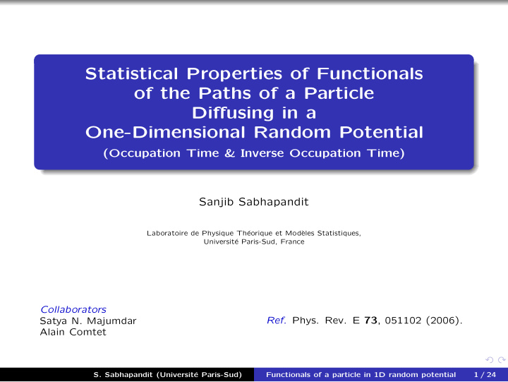 statistical properties of functionals of the paths of a