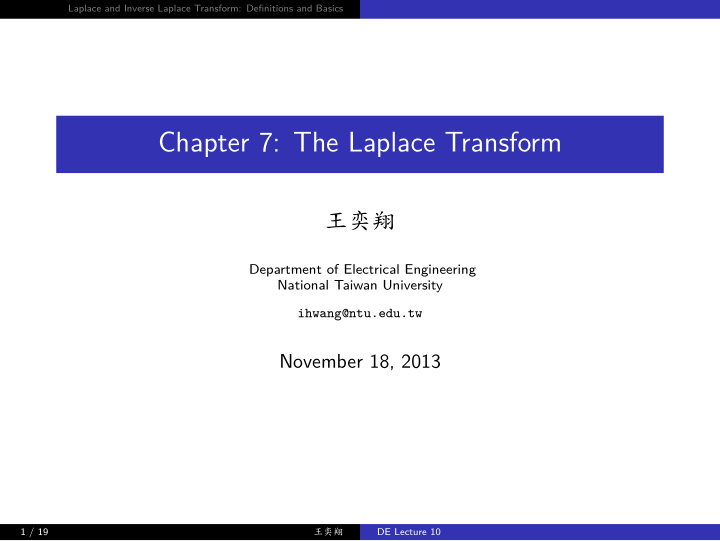 chapter 7 the laplace transform