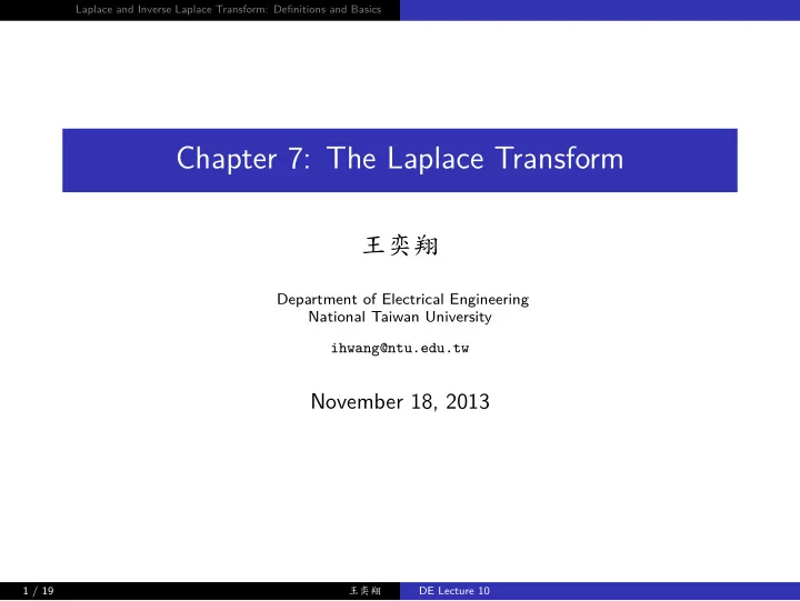 chapter 7 the laplace transform