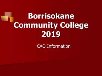 Community College  2019  CAO Information  Agenda  Career Planning  Applicants