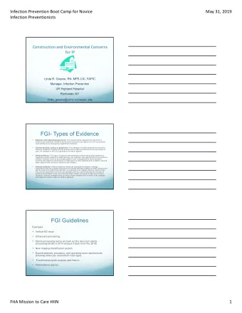 FGI- Types of Evidence   Rational understanding/experience: The requirements supported by this