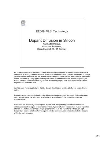 172  For VLSI applications where the dopant concentration and location have to be  controlled