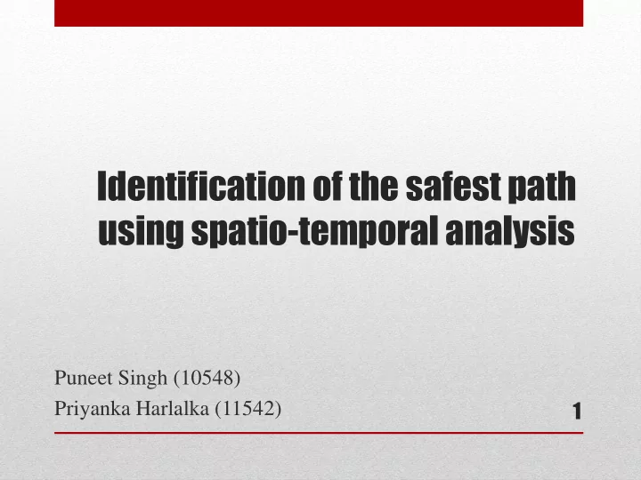 using spatio temporal analysis