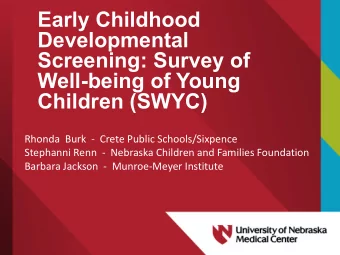 Screening: Survey of  Well-being of Young  Children (SWYC)  Rhonda  Burk  - Crete Public