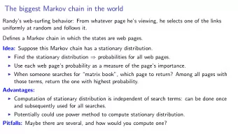 The biggest Markov chain in the world  Randys web-surfing behavior: From whatever page hes