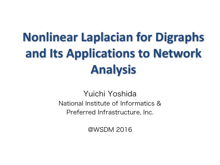 nonlinear laplacian for digraphs and its applications to