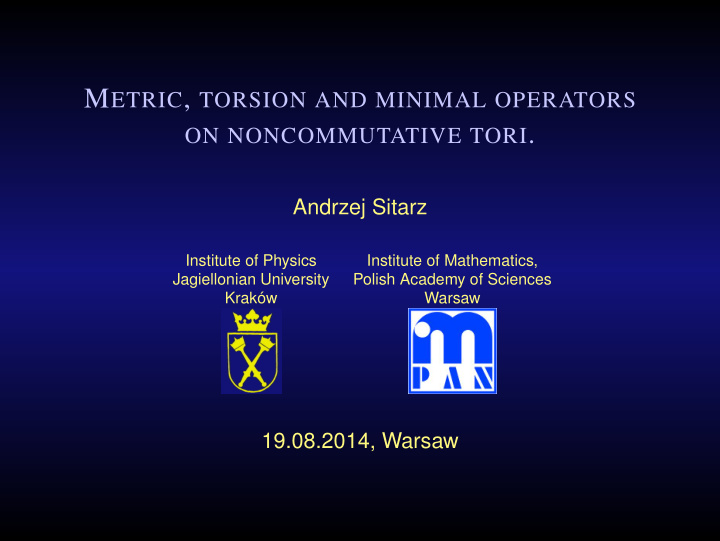 on noncommutative tori